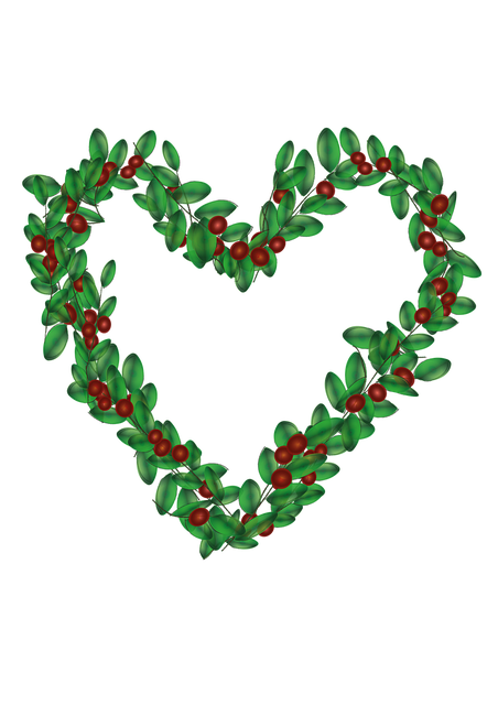 Herz, Erdbeere, Weihnachten, Kranz