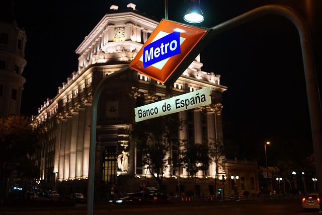 Metro, Madrid, Banco, Fachada, España