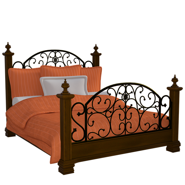 Free comfy bed furniture wooden illustration