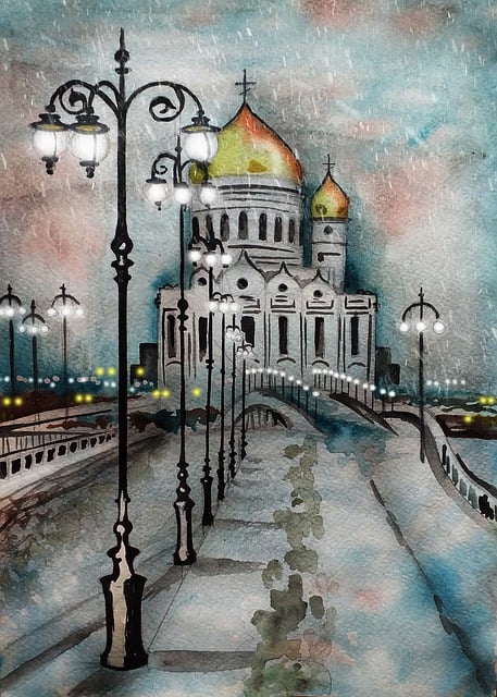 Free temple of christ the savior moscow nature illustration