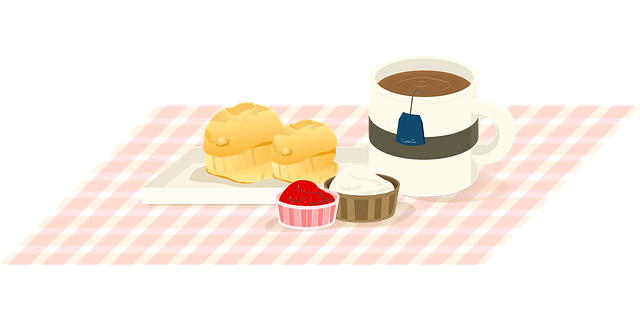 Free black tea tea party picnic illustration