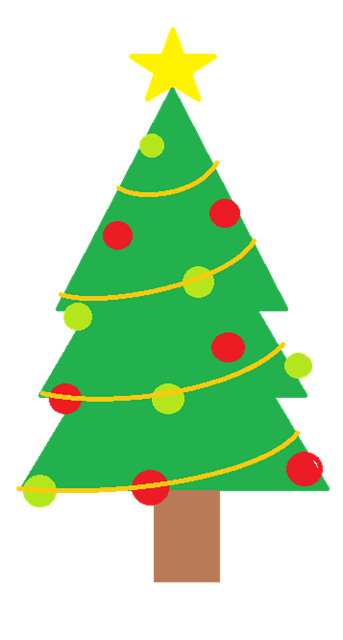 Free Childlike Christmas Tree illustration and picture