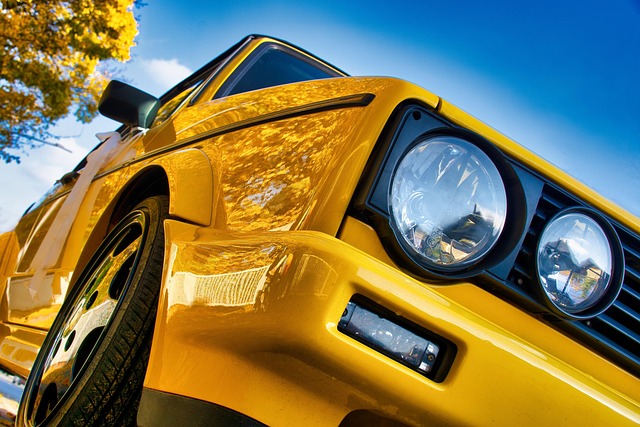 Free Yellow Vw Golf photo and picture