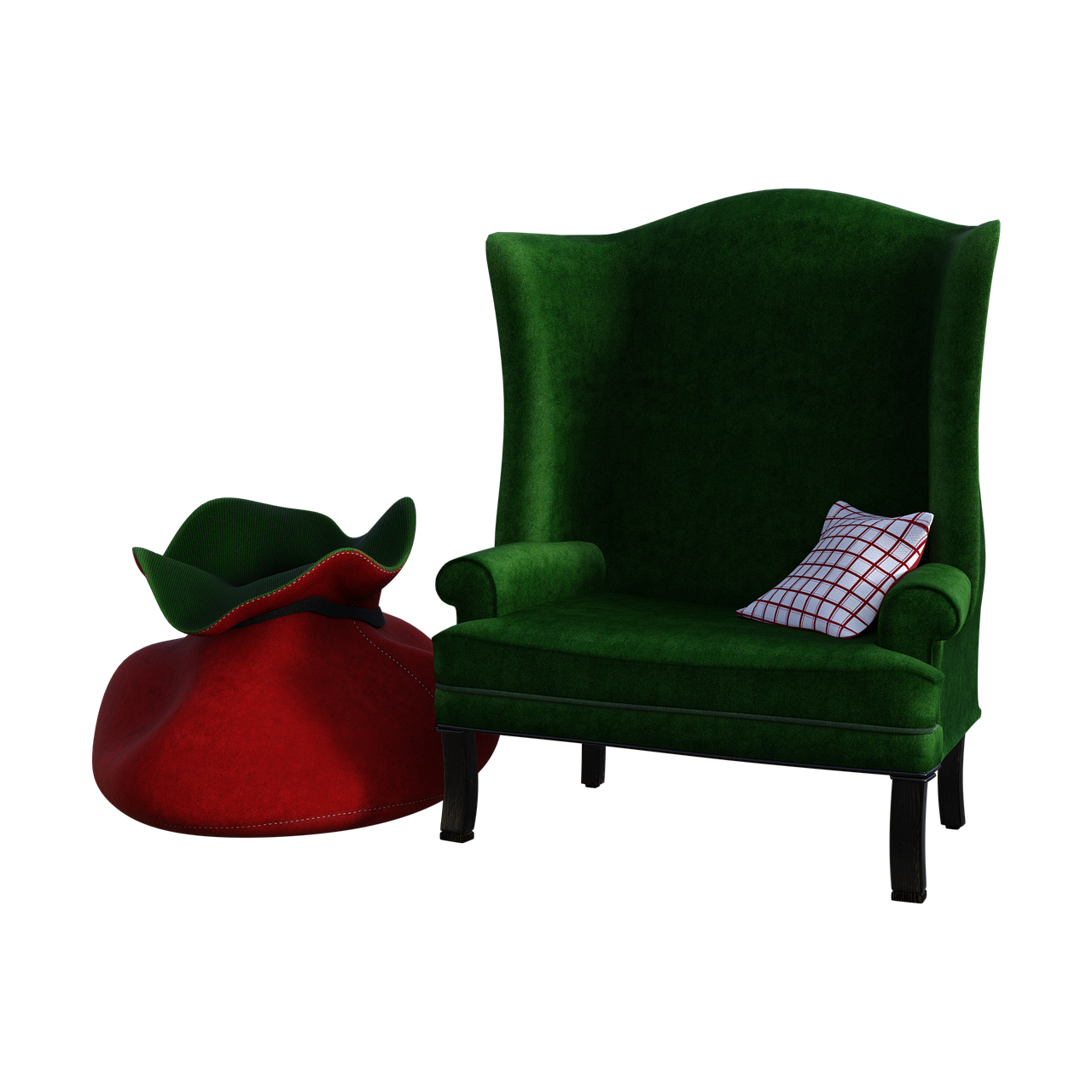 Download Santa&rsquo;S Chair, Green, Christmas. Royalty-Free Stock