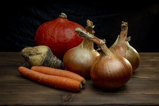 Zwiebel, Möhren, Kürbis, Natur, Kohlrübe