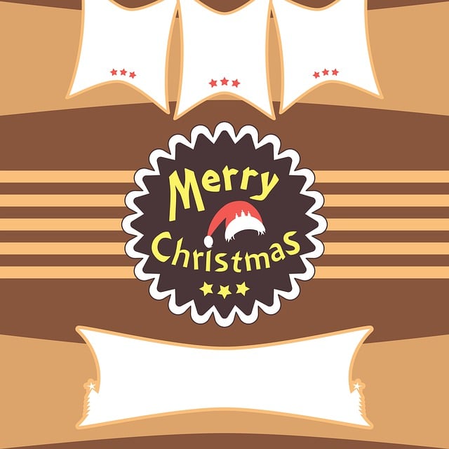 Free merry christmas eve striped newscard promotion illustration