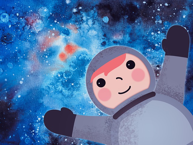 Free astronaut cosmic space illustration