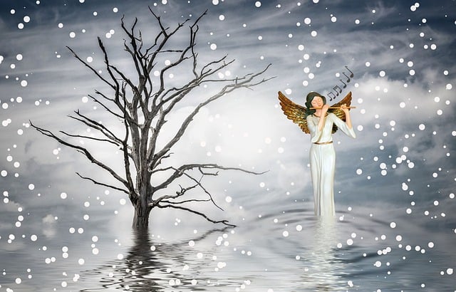 Winter, Schneeflocken, Engel, Natur