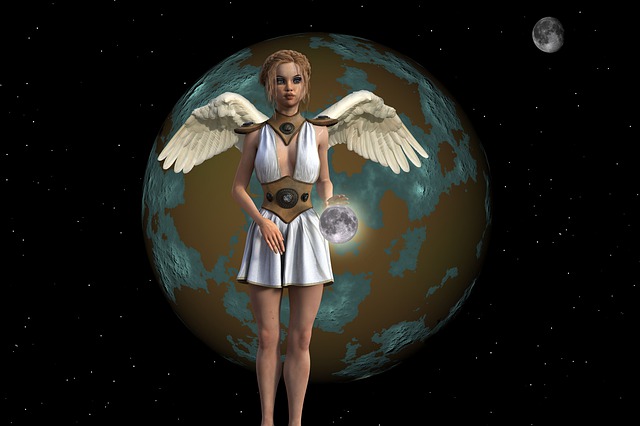 Free fantasy imaginary woman angel illustration