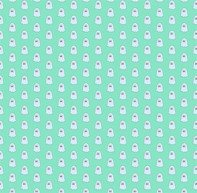 Free green ghost patter illustration