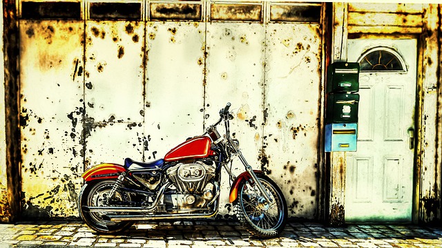 Free parked motorcycle motorbike illustration