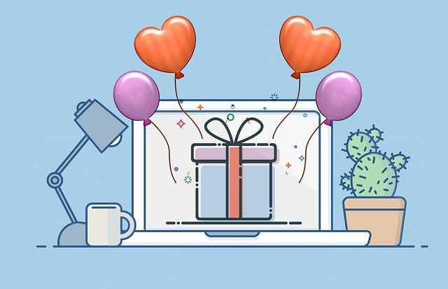 Free laptop gift celebration illustration
