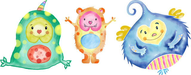 Free monster character cute illustration