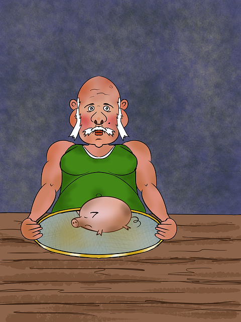 Free old man meat food illustration