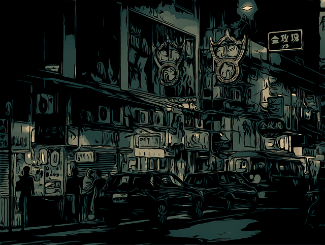 Free city downtown district vector