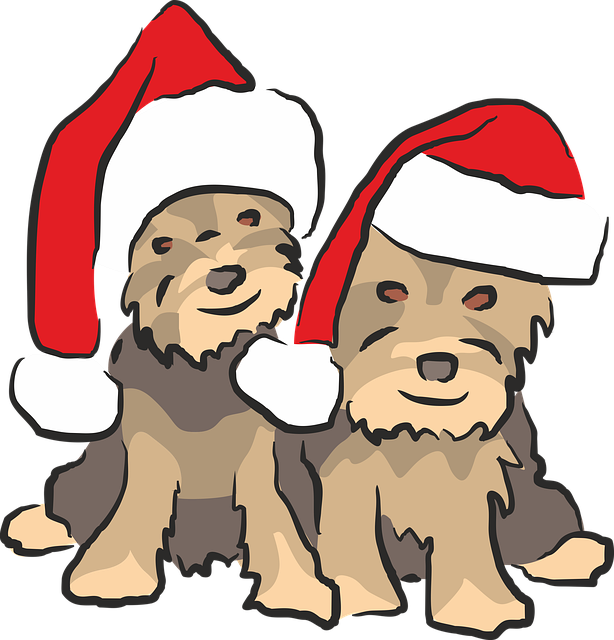 Free dogs christmas nicholas illustration