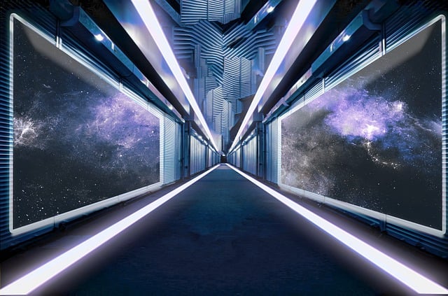 Free spaceship corridor fantasy illustration