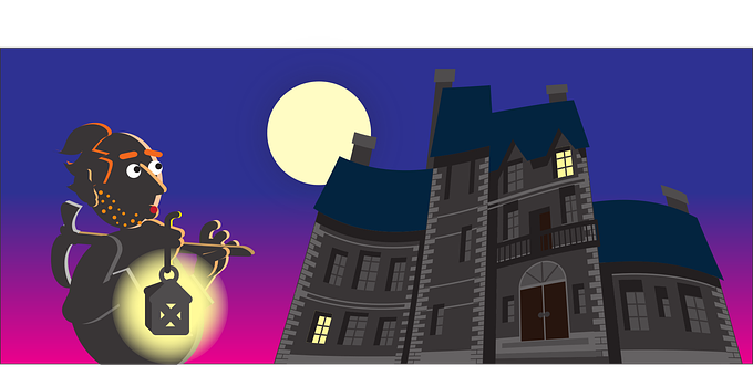 Manor, Schloss, Dunkel, Mondlicht, Mond