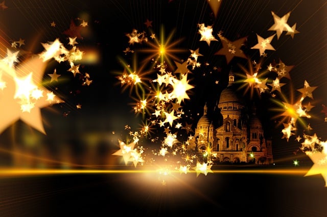 Free christmas stars sacre coeur illustration