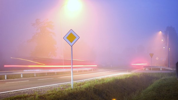 Straße, Der Nebel, Nacht, Weg, Figur