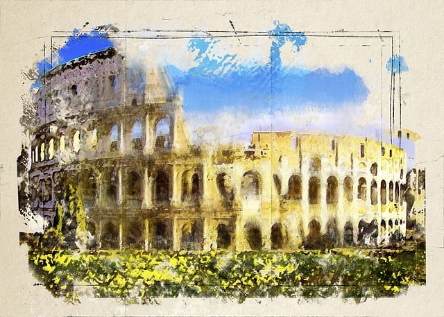 Free colosseum antique rome illustration