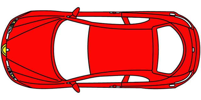 Dibujo De Línea, Coche Rojo, Coche