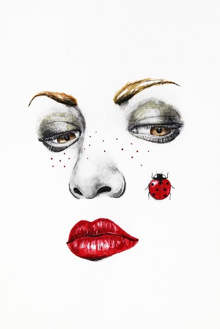 Minimal, Gesicht, Rot, Lippen, Lustig