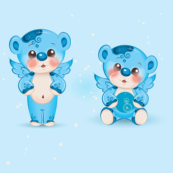 Free Blue Teddy Bears vector and picture