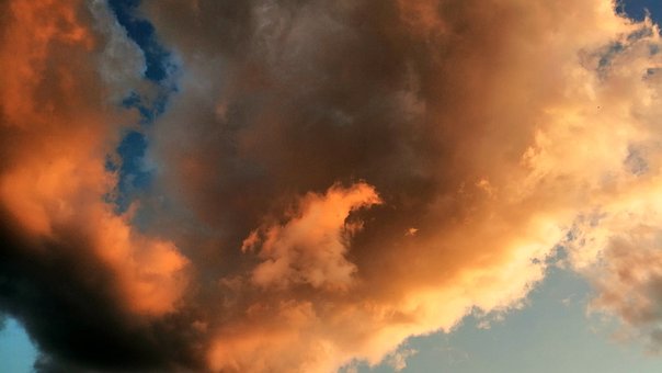 Lucht, Middag, Zonsondergang, Landschap