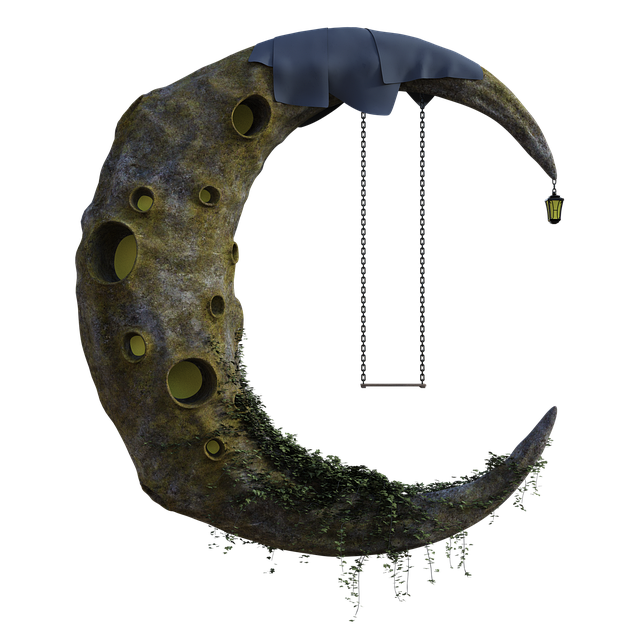 Luna, Columpio, Resplandor, Fantasía