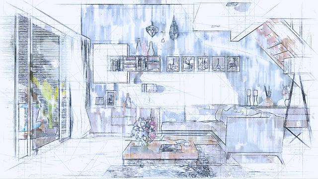Free architecture interior design illustration