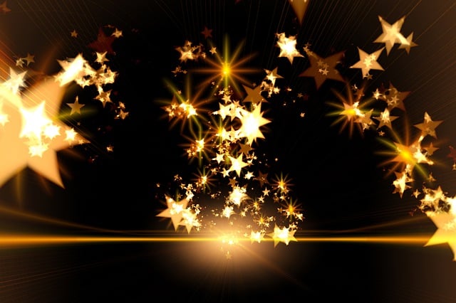 Sterne, Golden, Weihnachten, Verbindung