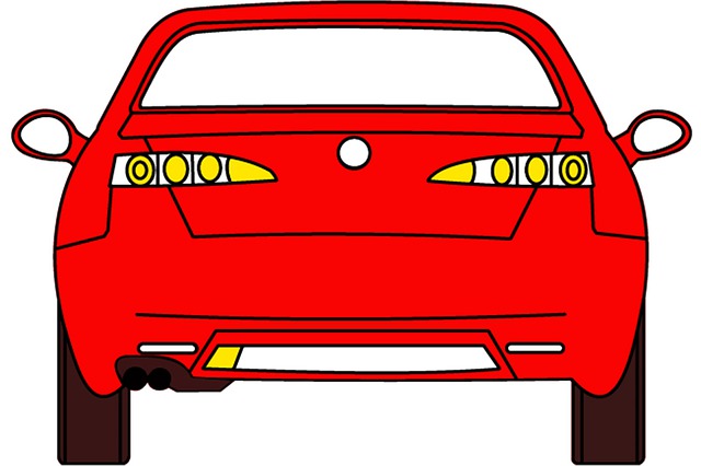 Dibujo De Línea, Coche, Rojo, Coche Rojo