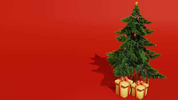 Navidad, Árbol, Regalos, Alegría
