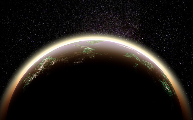 Free sunrise space earth illustration