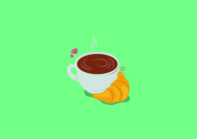Free chocolate beverage bread illustration