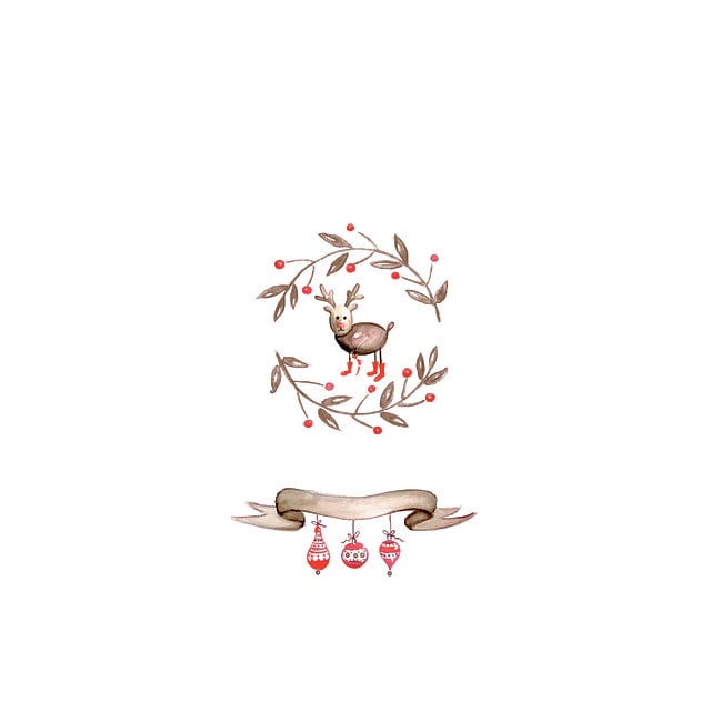 Free christmas moose christmas card illustration