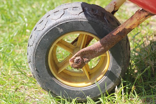 Rad, Rost, Schubkarre, Natur, Gras