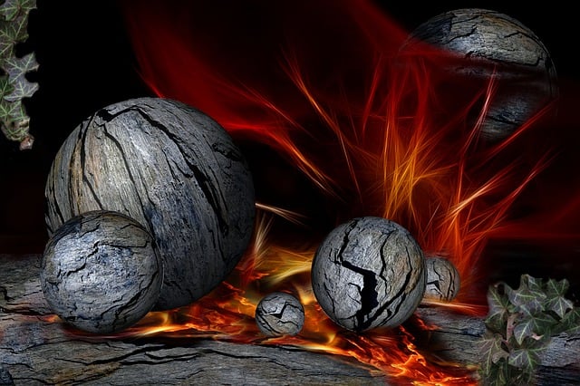 Free stone balls rock composition illustration