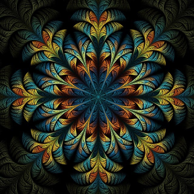 Free fractal fantasy flower illustration