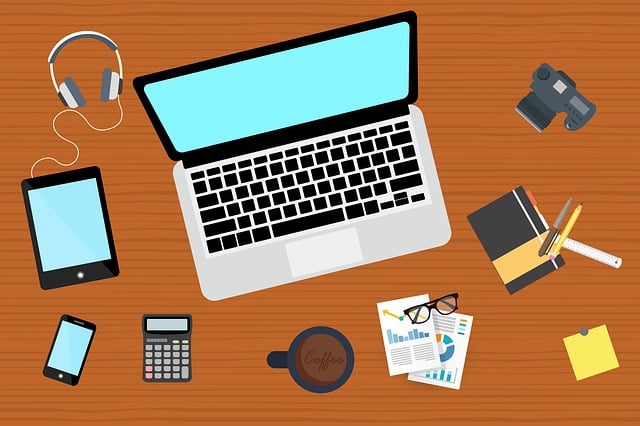 Free desktop desk working illustration