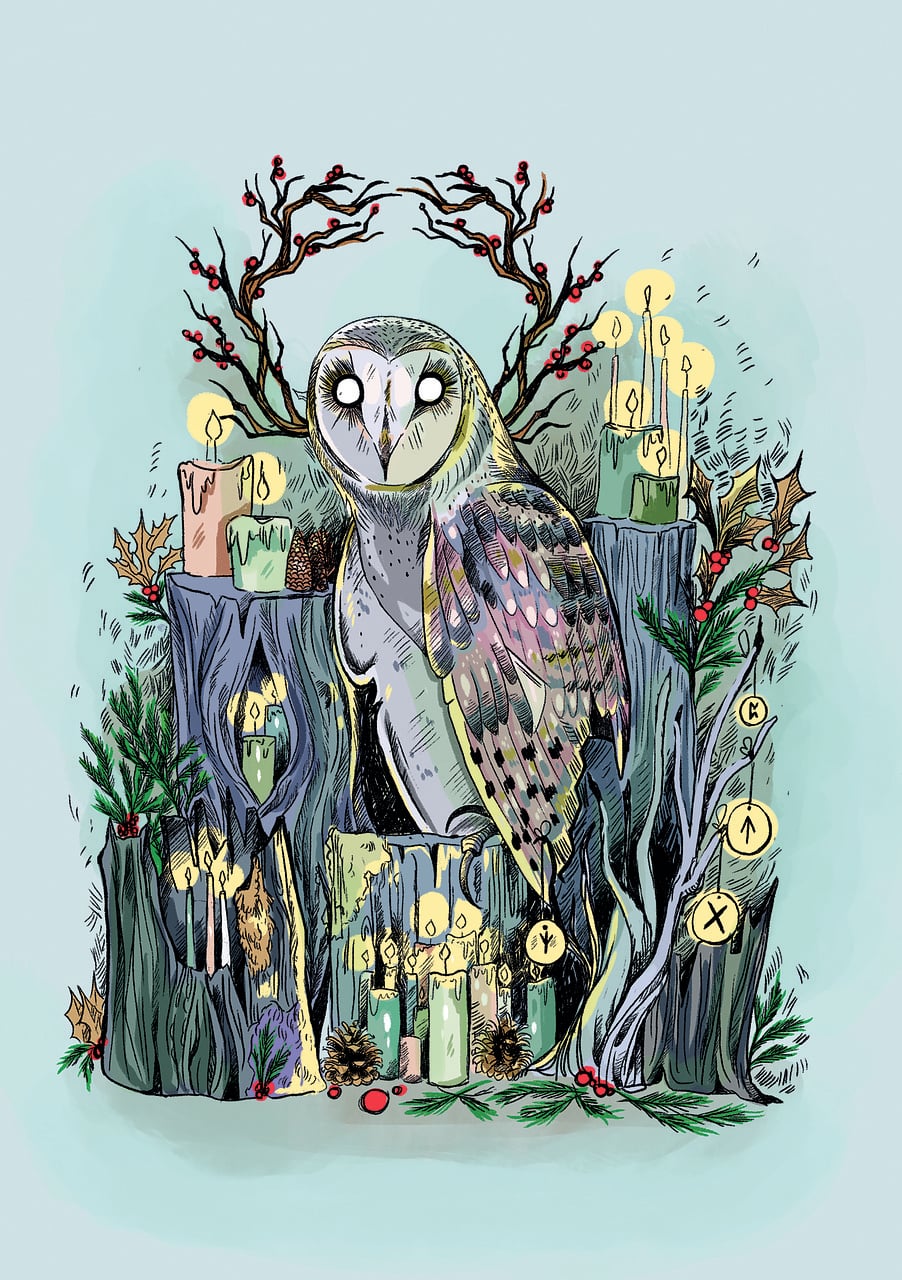 Noel, Fetes, Gavekort, Carte, Chouette