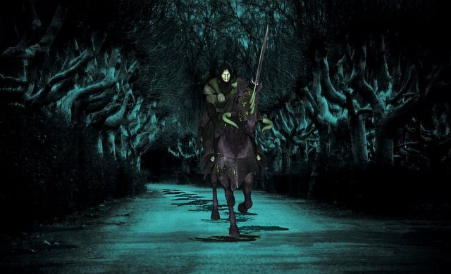 Free knight horse ghost illustration