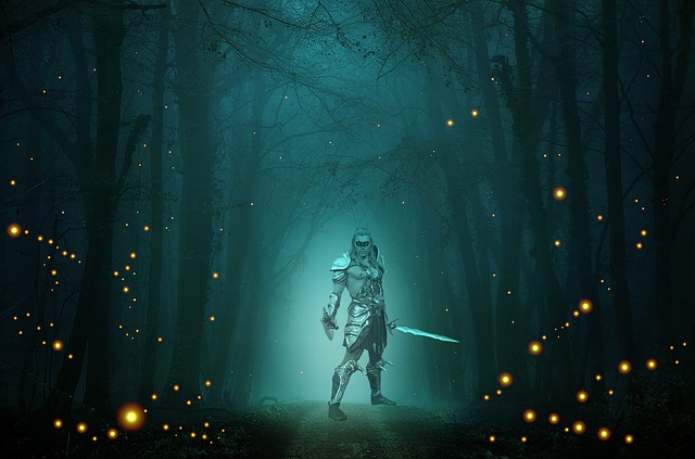 Free warrior barbarian forest illustration