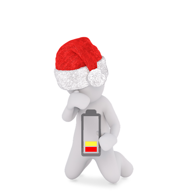 Free santa hat christmas battery illustration