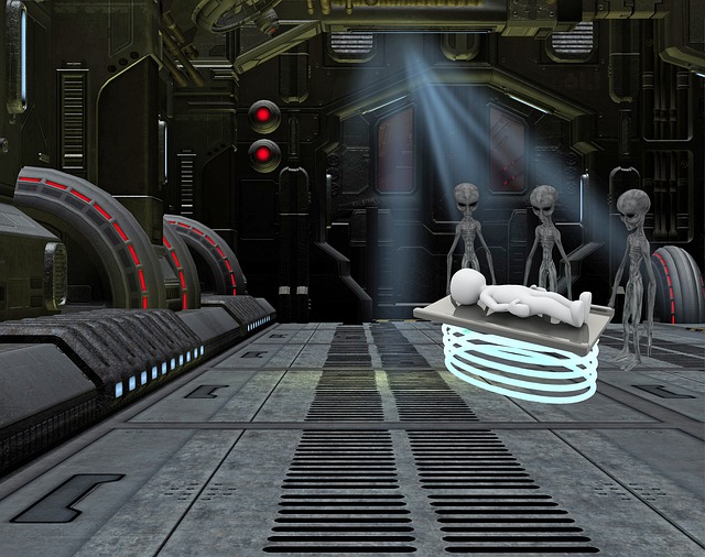 Free photo montage alien kidnapping illustration