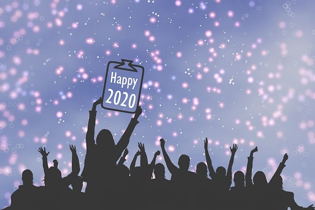 Neujahr, Zelebrieren, Feier, Mitternacht