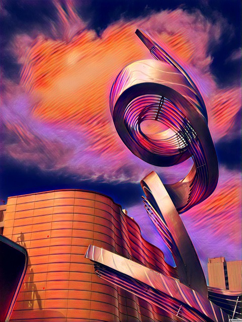 Free sculpture building oil painting illustration