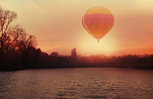 Heteluchtballon, Meer, Ballon, Landschap