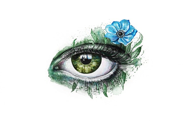 Free green watercolor surreal illustration